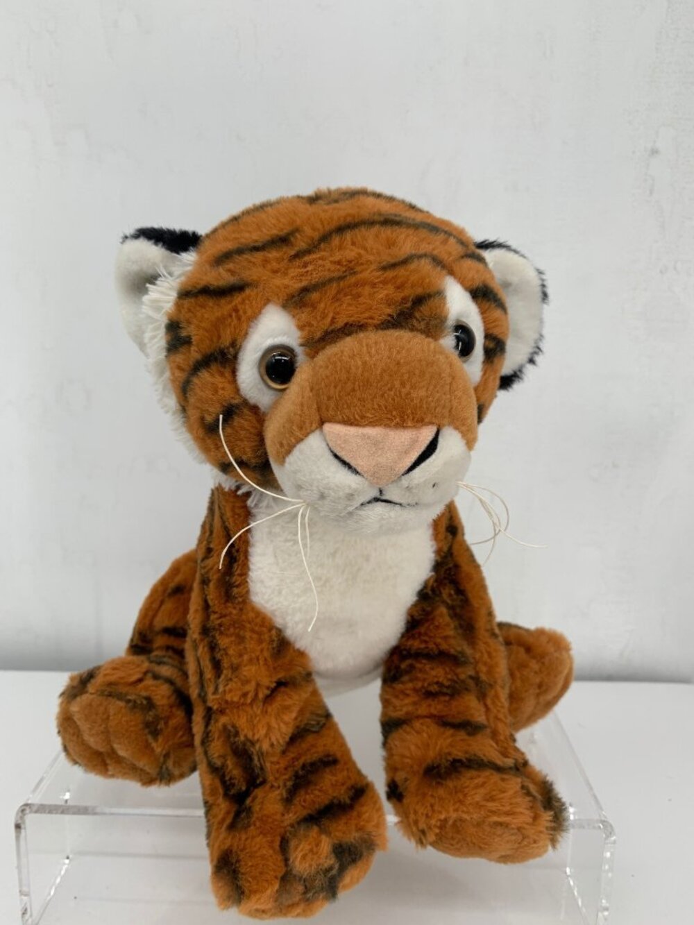 Teddy Mountain Plush Tiger Sitting Stuffed Animal Toy - 10" Soft Polyester With
